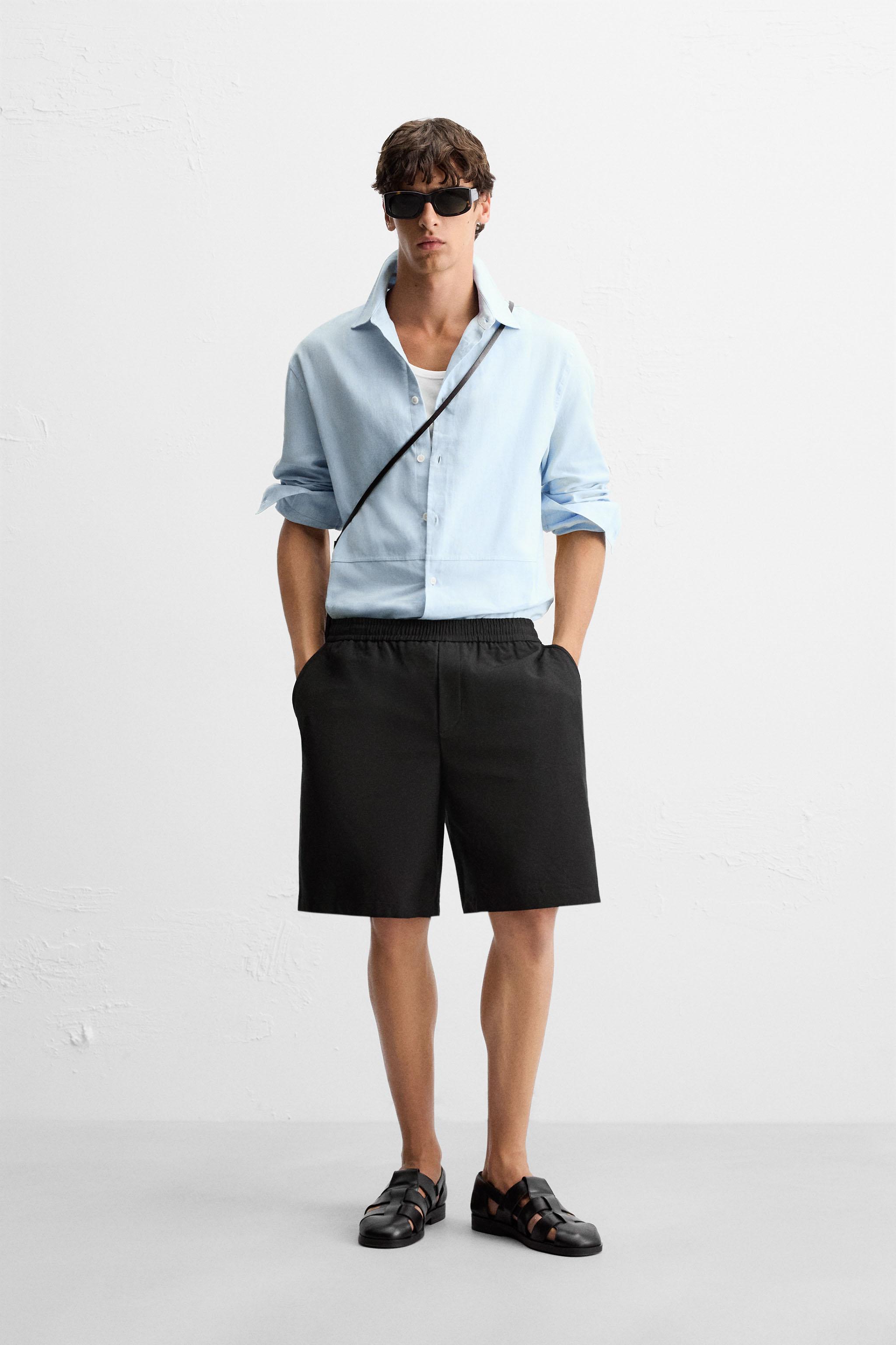TEXTURED REGULAR FIT SHORTS